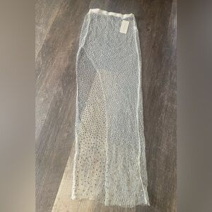 Hot & Delicious Sheer Silver Maxi Skirt